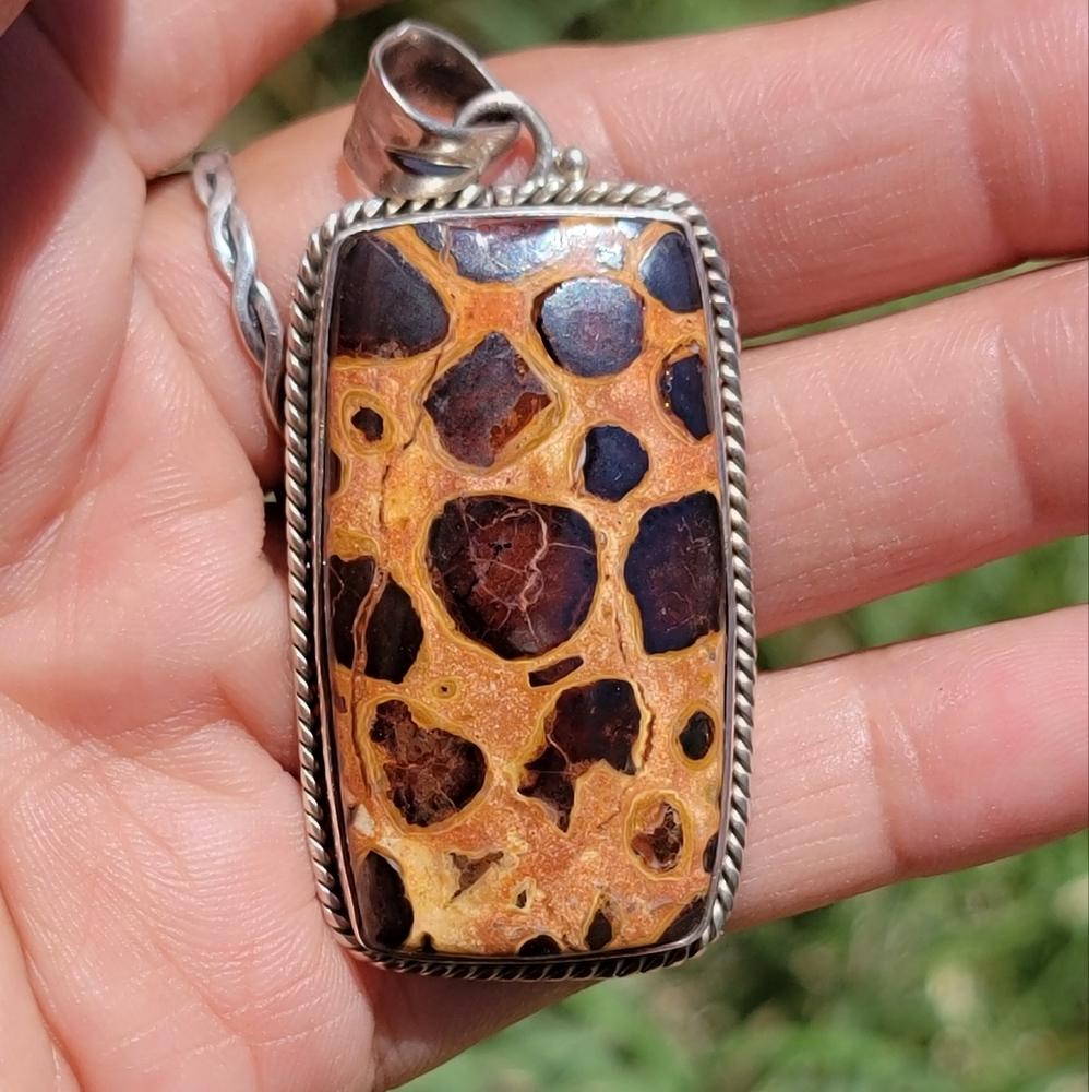 Large Rare Gemstone Bauxite Solid 925 Sterling Si… - image 2